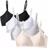 Bysion 4er-Pack Mädchen Sport BHS Teens Unterwäsche mit Fest Gepolsterte und Verstellbarem Schultergurt Bralette Top Bustier für 10-12 Jahre Kinder und Kleine Brüste Damen