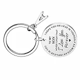 HAYOUWAY Schlüsselanhänger Anhänger Silber Schlüsselring Edelstahl mit Gravtur für Herren Inspirierende Geburtstagsgeschenke für Sohn Jungen