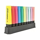 STABILO - Textmarker - BOSS ORIGINAL - 10er Tischset - 5 Leuchtfarben, 5 Pastellfarben