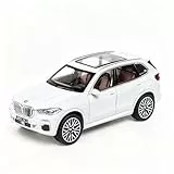 TGRCM-CZ 1/32 X5 SUV Modell Auto Spielzeug, Diecast Legierung Pull Back Auto Modell mit Licht und Sound Spielzeug Fahrzeuge für Kinder Weiß