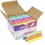 Westcott Kreide 100 Stück Bunt | Vorteilspack Tafelkreide mit 1,2cm ⌀ in leuchtenden Farben | staubarm & leicht abwischbar | 8,5cm lange Kreidestifte | E-744987 00