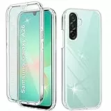 Hülle Kompatibel mit Samsung A26 5G 360 Grad Stoßfest Schutzhülle Rundumschutz Cover Case mit Eingebautem Displayschutz Robust TPU Bumper Durchsichtig Handyhülle für Samsung Galaxy A26 5G, Clear