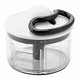 Tefal 5-Sekunden Zerkleinerer K13303, Ohne Strom, Fassungsvermögen: 500 ml, Multizerkleinerer für Gemüse, Obst, Zwiebeln, Nüsse, Knoblauch, Babynahrung, Weiß/Schwarz/Transparent