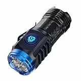 Fulluky Mini-Taschenlampe, LED Taschenlampe Extrem Helle, Aufladbar Taschenlampen mit 5 Lichtmodi, Handheld klein Wasserdichte Taschenlampe, Mini Handlampe für Camping Notfall (1, Schwarz B)