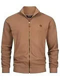Indicode Herren INGuadalupe Strickjacke aus Baumwolle | Sweater mit RIPP-Bündchen Pullover für Männer Toasted Coconut, XL