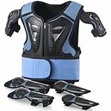 Kinder Dirtbike Ausrüstung, Ganzkörper-Schutzset für Kinder 4-12, Verstellbare Sportjacke mit Ellenbogen- & Knieschonern für Radfahren, Skaten, Scooter, Schwarz