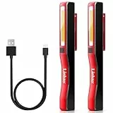 Linkax LED Arbeitsleuchte Werkstattlampe 2 Stück, Taschenlampe LED Aufladbar, COB Handlampe mit Magnet Clip für Auto Reparatur Werkzeug Werkstatt Zubehör, Geburtstagsgeschenk für Männer Papa Geschenk
