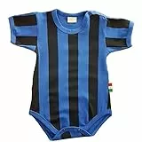 Zigozago - Babyspielanzug in Baumwolle mit schwarzen und blauen Streifen - 0/1 Monate