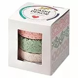 folia 29401 - Washi-Dekor, Spitzenbordüren aus Reispapier, 4er Set pastell, klebt auf zahlreichen Oberflächen, rückstandlos ablösbar, zum Verzieren und Dekorieren