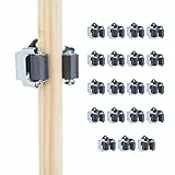 Relaxdays Gerätehalter 20er Set, zum Klemmen, Besenhalter Wand, Gartengerätehalter, Eisen & Polyresin, Silber/schwarz