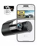 KAWA 3K1620P Dashcam Auto, Dashcam mit 32GB SD-Karte, Eingebautes WLAN, Notfallaufnahme und G-Sensor,145°Weitwinkel,WDR mit Super-nachtsicht, APP Steuerung, Loop-Aufnahm