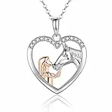 USEEDOVIA Mädchen Kette Herz Halskette Damen Silber 925 Weißgold Rosegold Tochter Silberkette Schmuck Geschenk für Frauen Mutter Weihnachten Geburstag mit Geschenkbox