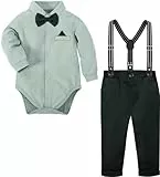 mintgreen Baby Junge Anzug Strampler Oster Outfit St. Patricks Day Babykleidung Taufanzug Bodysuit Hochzeit Shirt Set, Grün, 6-9 Monate, 70