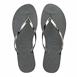 Havaianas Damen You Bequeme, stylische und vielseitige Sandalen, Dünne Riemen Finish, Kleiner Absatz, Grey Steel/Metallic Graphite