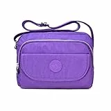 tuokener Crossbody Tasche Damen Schultertaschen Umhängetaschen Wasser-Beständige mit Multi Pocket (Lila)