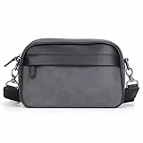 PU Umhängetasche Hohe Kapazität Tasche, Messenger Bags Schultertasche Herren, Umhängetasche für Herren mit Sport wasserdicht Freizeit Brusttasche,Gürteltasche Büro kleiner Rucksack,für Arbeit Reisen