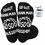 Belillpipi 50 Geburtstag Geschenk Lustige Socekn für Männer Damen, Socken mit Spruch Lustige Geschenke 50 Geburtstag mann für Männer Opa Papa Vatertag
