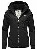 Ragwear Damen Winterjacke Warmer Kurzmantel mit Kapuze Dizzie Winter Intl Black23 Gr. M