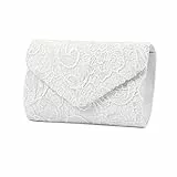 Damen Abendtasche Spitze Clutch Elegant Hochzeit Taschen Umhängetasche Handtasche Satin Bag und Party Ball Abend Handtasche Brauttasche Schultertasche