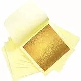 SovZovy 24 Karat Echte Blattgold,4, 33 x 4, 33 cm, Pack er Blattgoldblätter für Torten, Schokolade, Kunst und Handwerk, Gesichtsmasken und Nagelkunst , Backen, Torten Dekorfolie (30PCS)
