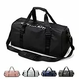 Sporttaschen für Damen und Herren, Reisetasche und Handtaschen - mit Schuhfach und Nassfach - Travel Bag für Sport, Fitnessstudio, Duffle Bag für Wochenendreisen (Schwarz)
