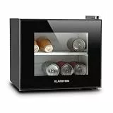 Klarstein Frosty Mini-Kühlschrank - kompakte Minibar mit Thermoelektrischem Kühlsystem, freistehend, 10 Liter Fassungsvermögen, Kühlung: 12-18 °C, schwarz, 33,4 x 30,3 x 31,5 cm (BxHxT)