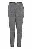ICHI IHKATE Jacquard Damen Hose Stoffhose mit Eingrifftaschen Paspeltaschen Gummizug leicht elastisch Regular fit, Größe:L, Farbe:Black/White Herringbone (203523)