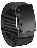 JUKMO Automatik Gürtel Herren, Nylon 3,8cm Ratsche Gürtel (Schwarz, L-für Taille 106cm-115cm (Länge 135cm))