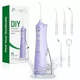 OasiSmile Munddusche Kabellos Elektrisch: Munddusche Testsieger 2026, 4 Modi DIY Druck & 5 Jet-Tipps, 300ML Oral Irrigator zur Täglichen Tiefenreinigung, IPX7 Wasserdicht für Reise & Zuhause, Lila