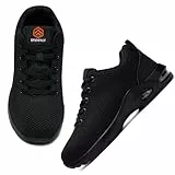 DYKHMILY Sicherheitsschuhe Damen Leicht Luftkissen Arbeitsschuhe mit Stahlkappe Atmungsaktiv Sportlich Schutzschuhe Industrie Handwerk Sneaker(Schwarz,40EU)