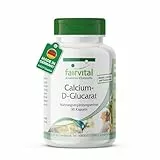 Fairvital | Calcium-D-Glucarat - 90 Kapseln - 1500mg davon 195mg Calcium pro Tagesdosis - qualitätsgeprüft und hochdosiert - 100% vegan - Made in Germany