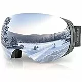 Findway Skibrille für Brillenträger Herren Damen,Snowboardbrille mit Magnetischen Wechselgläsern,Snowboard Brille Magnet Brillenträger Polarisierend OTG,Anti fog, Allwetter Verspiegelt Skibrille