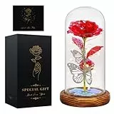 Seachrgif Ewige Rose im Glas,Geschenke für Frauen,Die Schöne und Das Biest Rose,Muttertagsgeschenk für Mama Freundin, Ehefrau,Schwiegermutter,Romantische Geschenke Infinity Rose,Glasrose