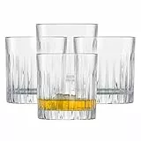 SCHOTT ZWIESEL Whiskyglas Stage (4er-Set), geradliniger Tumbler für Whisky mit Relieff, spülmaschinenfeste Kristallgläser (Art.-Nr. 121879), Kristall