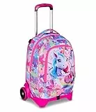 SJ GANG STYLE JAM GANG Schultrolley für Welpen New Tech, Rosa, 3 in 1, 3-in-1, Rucksack mit abnehmbarem Trolley und Crossover-System, Grundschule, Mädchen, Rosa, Taglia Unica, Modern