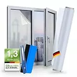 WindowShield - Milchglasfolie selbstklebend Fenster - statisch haftend - Anti-UV Sichtschutzfolie für Bad, Büro, Wohnzimmer - Fensterfolie Blickdicht von aussen - 75 x 200 cm