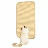 Kratzmatte Katze, Kratzbretter Katze Wand,Sisal Teppich für Katzen, Selbsthaftender Kratzwand für Katzenz, Sisalteppich Katzen Kratzbrett,50x25cm,Beige