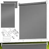 KESSER® Senkrechtmarkise Vertikalmarkise Balkonmarkise 180 x 240 cm Sichtschutz Sonnenschutz Seitenrollo Beschattung, Balkonrollo Stabil und wetterbeständig, für Balkon, Terrasse, Garten, Grau