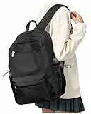 BOXSAM Schulrucksack Teenager Mädchen Schultasche Leichter Rucksack für Die Schule Teenager Mädchen Jungen Casual Daypacks Wasserdichter College School Bag Womens Backpack Aesthetic Schwarz.