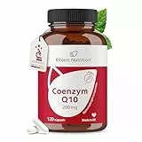 Q10 Kapseln Hochdosiert - Coenzym Q10 200 mg - 120 Kapseln 4 Monatspackung - Vegan & Laborgeprüft in Deutschland - Q10 Ubiquinon - Rhein Nutrition