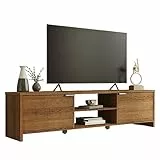 MADESA TV Schrank, Modernes TV Lowboard mit 2 Türen für Wohn- und Schlafzimmer für TV bis 75 Zoll, 180 x 39 x 47 cm, aus Holz - Rustikal