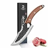 DRAGON RIOT Wikinger-Messer zum Fleischschneiden, Geschmiedetes Japanisches Küchenmesser - Scharf Grillmesser, Japanisches Messer für Küche und Outdoor BBQ, Geschenkidee für Männer (Ohne Scheide)