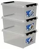 SmartStore 35083903 3er-Set Clipbox Smart Store Classic 15, 14 Liter , transparent