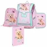 OXY BAG Premium Light Schulset 4 Set für 1.-3. Klasse | Ergonomischer Schulrucksack, Sportbeutel, A4 Box & Federmappe | Leicht & Sicher mit Reflektoren | Perfekt Organisiert für Schulkinder