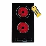 Arebos Glaskeramikkochfeld 2 Platten | Einbau autarkes Kochfeld 3200 W | 30 cm | Sensor-Touch Display | 9 Heizstufen | Kindersicherung, Timer, Überhitzungsschutz | Autoabschaltung