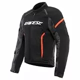 Dainese - Air Frame 3 Tex Jacket, Sommer-Motorradjacke mit Herausnehmbarem, Winddichtem Innenfutter, Schwarz/Rot-Fluo, 56