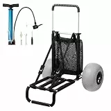 VEVOR Strandkarre Bollerwagen Sandwagen, Strandwagen 74,84 kg Tragkraft, Zusammenklappbarer Sandwagen aus Aluminium 685 bis 1135 mm Einstellbare Höhe, Robuster Wagen für den Strand