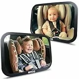 Onco 360° Baby Autospiegel (2er-Pack) - 100% Bruchsicher & Rutschfest, 2024 & 2023 Preisgekrönt, Spiegel Auto Baby Rückbank, Doppelpack (17,5 x 24,5 cm)
