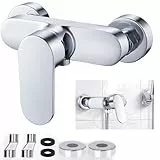 URHELP Duscharmatur, Silber Mischbatterie Dusche, Duschbatterie für Dusche Wandmontage, mit G1/2 Brauseabgang