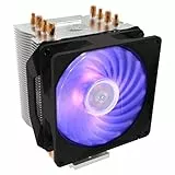 Cooler Master Hyper H410R RGB CPU-Luftkühler - Low-Profile-Kühlsystem, Direktkontakt-Technologie, 4 Kupfer-Heatpipes, Kompakter Aluminium-Kühlkörper mit 92-mm-RGB-PWM-Lüfter - AMD und Intel kompatibel